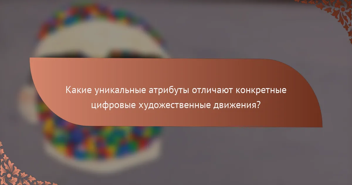 Какие уникальные атрибуты отличают конкретные цифровые художественные движения?