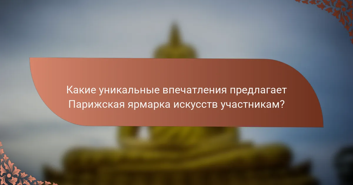 Какие уникальные впечатления предлагает Парижская ярмарка искусств участникам?