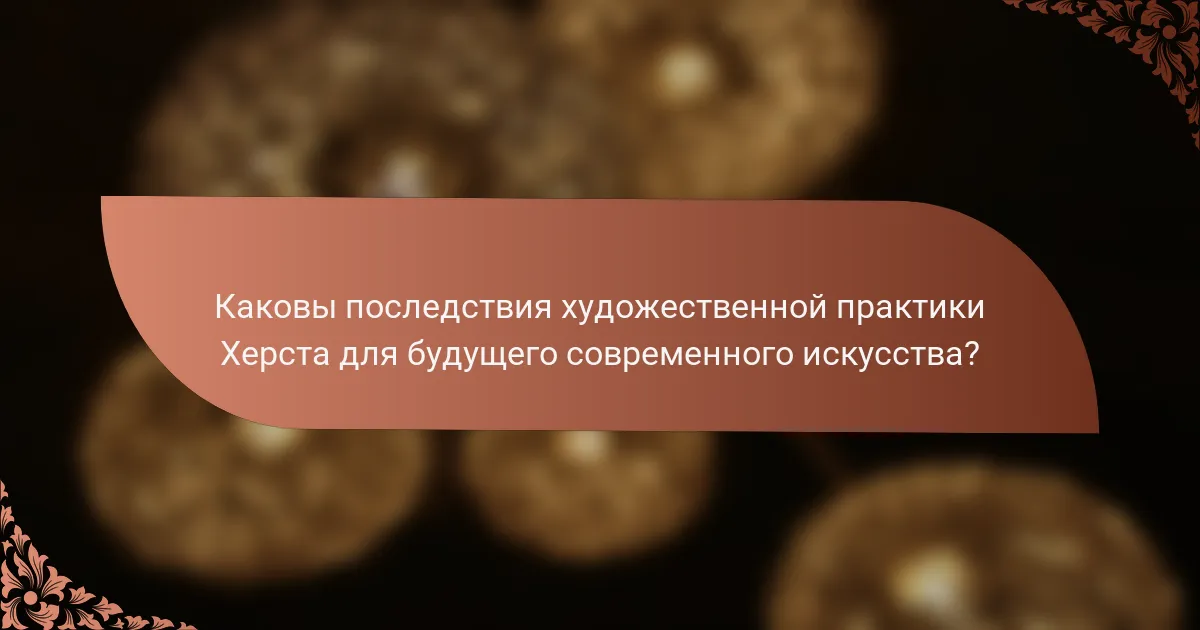 Каковы последствия художественной практики Херста для будущего современного искусства?