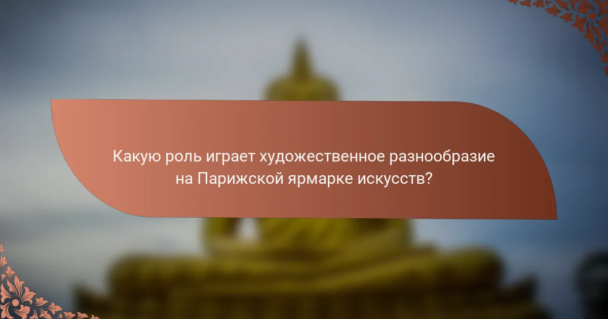 Какую роль играет художественное разнообразие на Парижской ярмарке искусств?