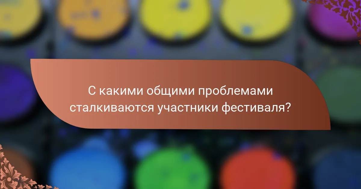 С какими общими проблемами сталкиваются участники фестиваля?