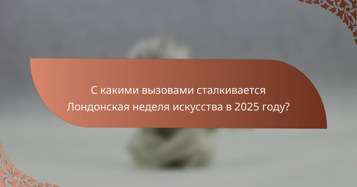 С какими вызовами сталкивается Лондонская неделя искусства в 2025 году?